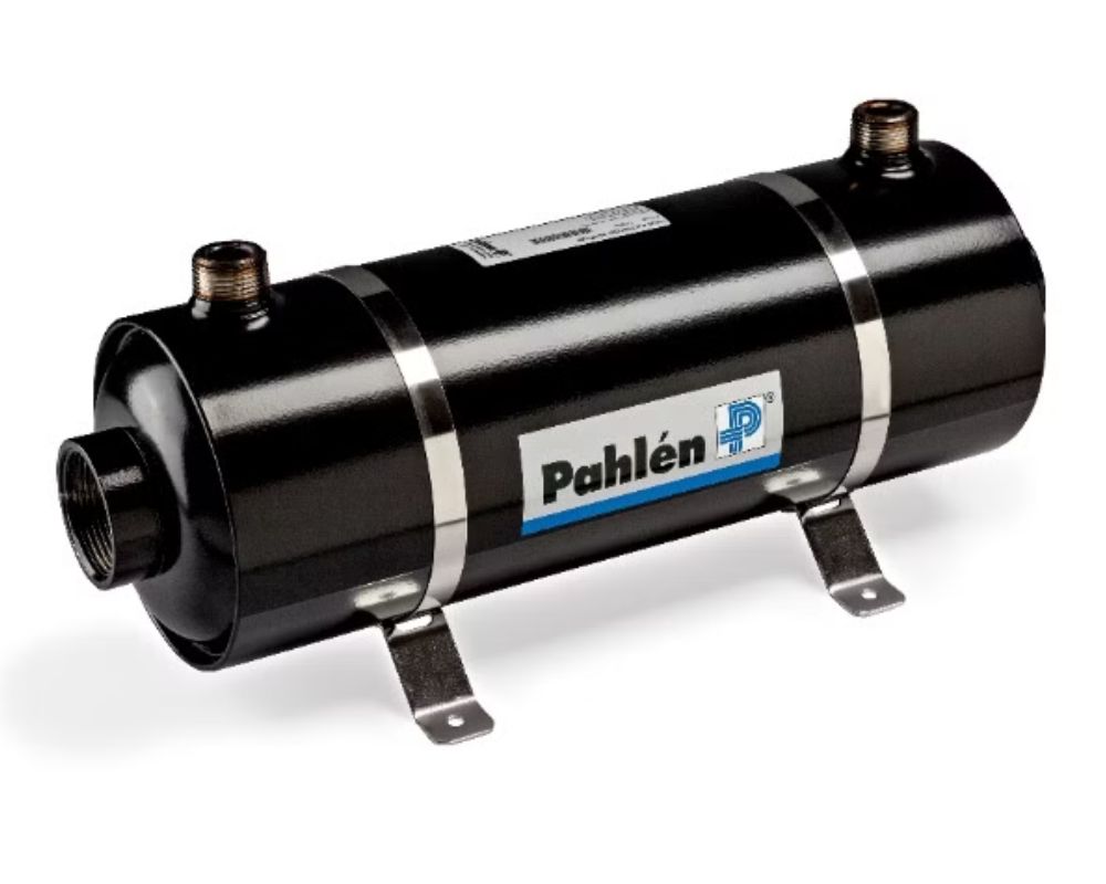 Pahlén Wärmetauscher HI-FLOW 13 kW | Schwimmbadheizung Pahlen Spiralwärmetauscher | Poolheizung aus Edelstahl inklusive Halterungen