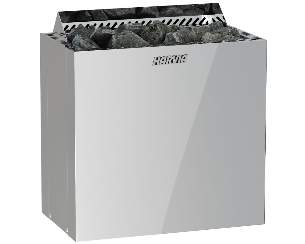 Harvia QUBIC Saunaofen ohne Steuerung | Sauna Ofen 4,5 - 9,0 KW für Saunakabinen | Ofen für externe Steuerung finnisch QUBIC silber