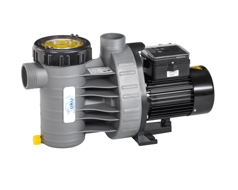 Aqua Plus 8 Timer OKU Schwimmbadpumpe | Poolpumpe für Filteranlagen | integrierte Zeitschaltuhr für Filterlaufzeiten und Display | mit Vorfilter