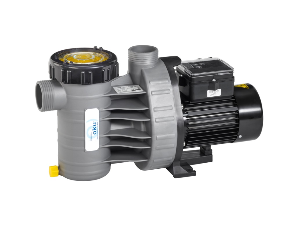 Aqua Plus 11 Timer OKU Schwimmbadpumpe | Poolpumpe für Filteranlagen | integrierte Zeitschaltuhr für Filterlaufzeiten und Display | mit Vorfilter