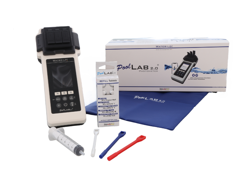 PoolLab 2.0 Photometer elektronischer Pooltester WATER-I.D. (Gebrauchtware) | Pooltester WATER- I.D. | Parallele Messung von 3 Parametern | Messgerät