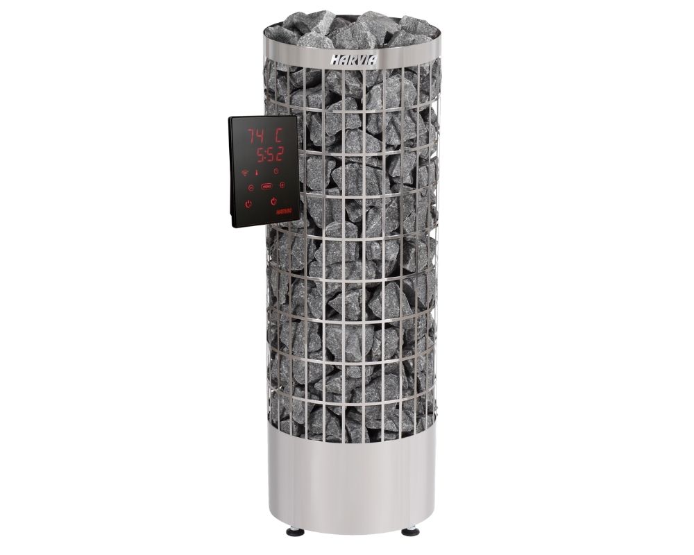 Harvia CILINDRO XW Saunaofen silver steel mit integrierter Steuerung XENIO Wifi Bedienteil