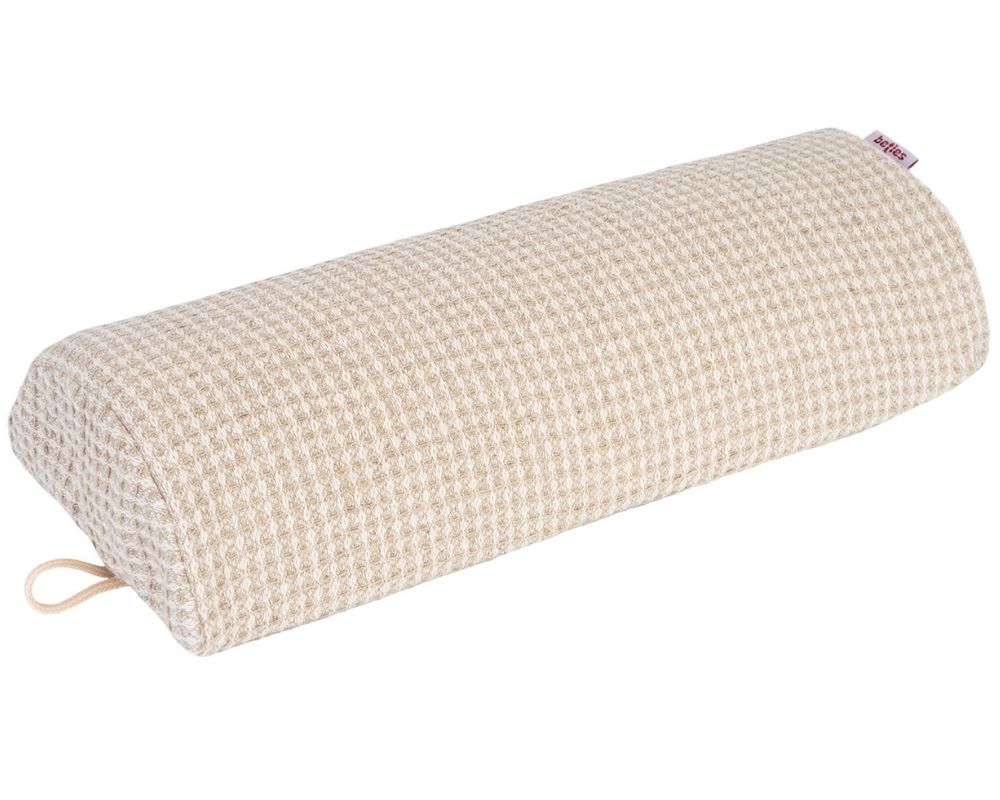 beties halbmondförmige Sauna Nackenrolle 100% Leinen-Waffelpique inkl. Schaumstofffüllung | Nacken rolle ergonomisch | pflegeleicht und waschbar