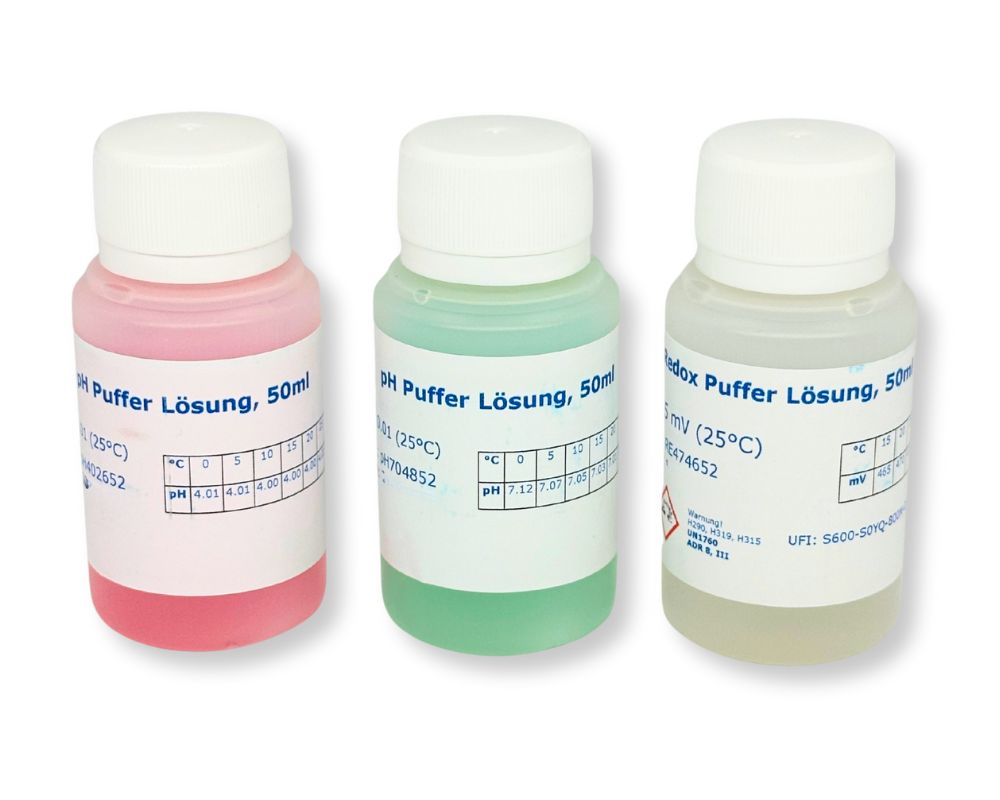 SET Pufferlösung / Eichlösung pH 4.0, 7.0 & 475 mV Redox | Puffer zur Kalibrierung von Pool Dosieranlagen
