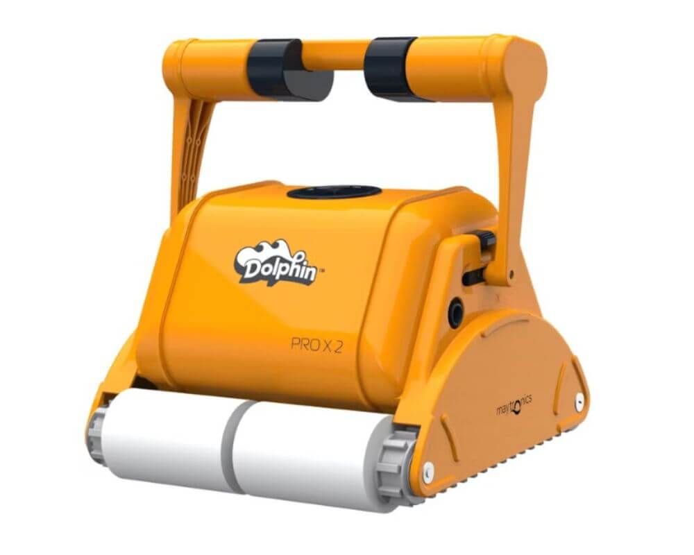 Dolphin Pro X2 Wonderbrush für große Privatbäder und öffentliche Bäder | Poolroboter Dynamic für Becken bis 25 m | Boden- und Wandreinigung | mit 