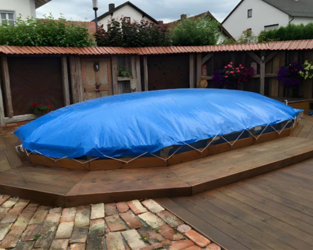 MAZIDE Aufblasbare Schwimmbadabdeckung Achtformbecken 00040047