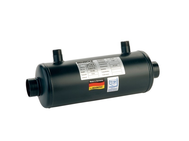 Behncke QWT 100-140 Schwimmbad Wärmetauscher | Poolheizung QWT100-140 | aus Edelstahl AISI 316 | mit Halterung und Montagesatz | gebeizt und lackiert