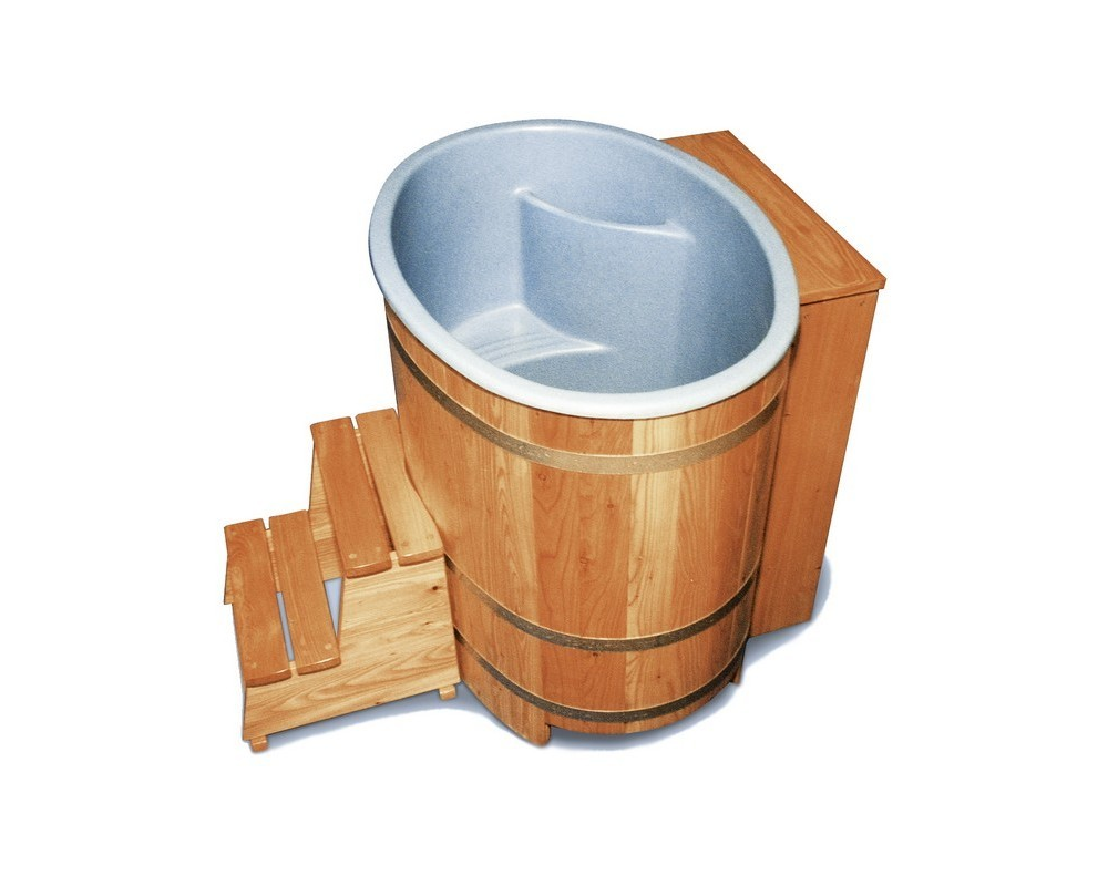 Sauna Bottich mit Kunststoffeinsatz und Nachfüllautomatik Ausführung Kambala