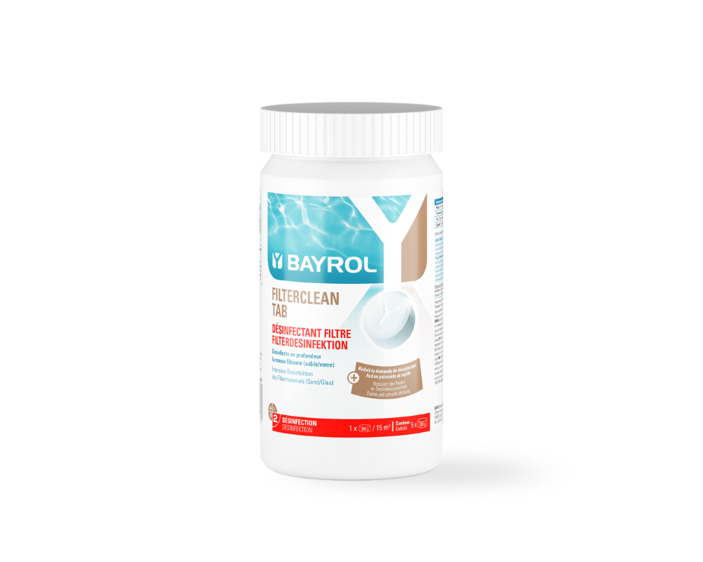 Bayrol Filterclean Tab 1 kg Filterdesinfektion | patentierte Chlortabletten für die zweifach Desinfektion | 200g Tablette | Desinfektion und Reinigung