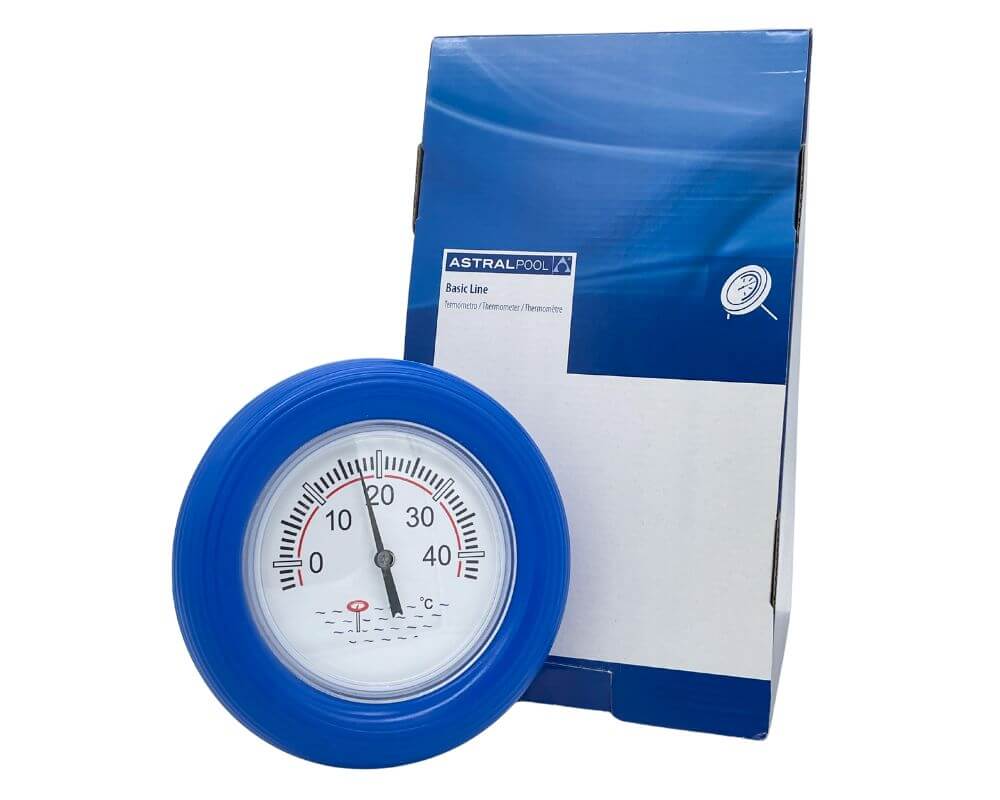 Schwimmbad und Teich Thermometer "de Luxe" Ø 18 cm blau | ESTA Pool-Shop