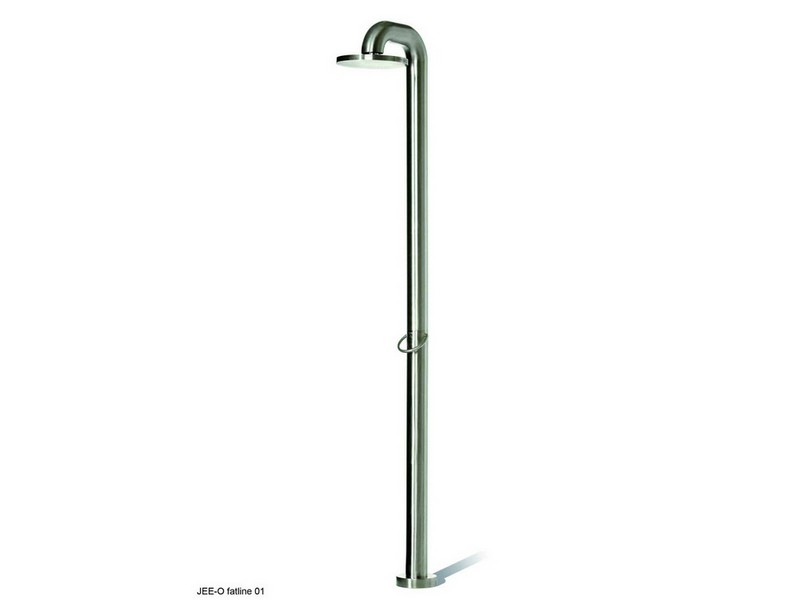 JEE-O Fatline 01 Gartendusche poliert | Dusche Edelstahl V2A | Kalt- und Warmwasser | mit Einhebelmischer