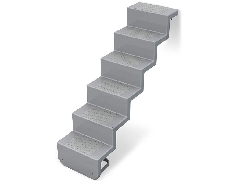 Treppe ELEGANZ 60 Lang 5-stufig Randbefestigung fr Universal-Einbau aus  Polyester | ESTA Pool-Shop
