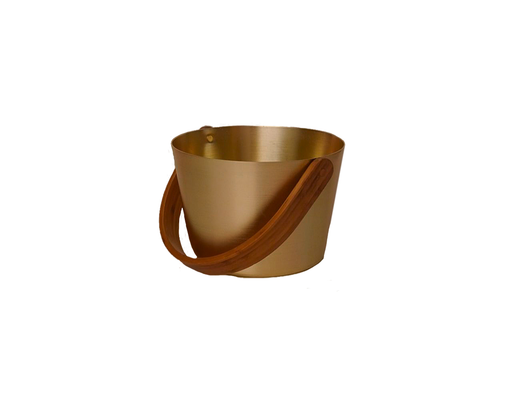 Sauna Aufgusskübel / Saunaeimer champagner Aluminium Bügelgriff