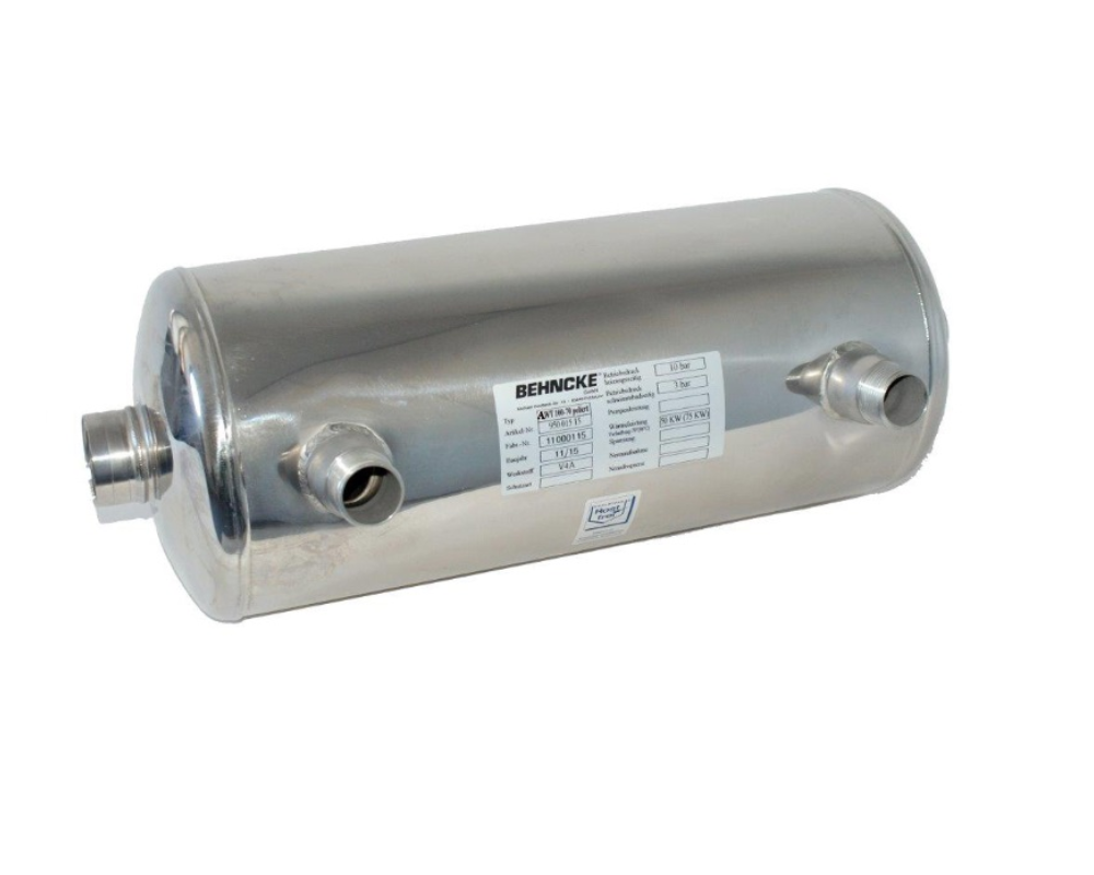 Behncke AWT 100-70 Schwimmbad Wärmetauscher 70 kW | AWT-70 75 kW bei 90° Vorlauf | Poolheizung zum Anschluss an das Heizsystem | Edelstahlmantel