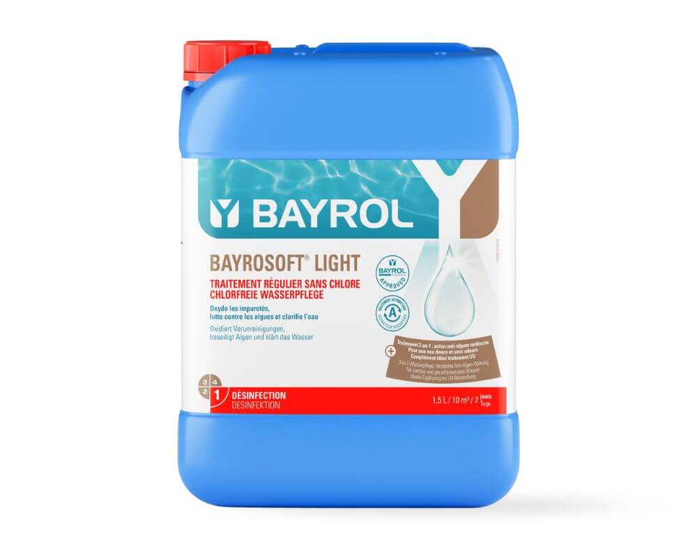 Bayrol Bayrosoft Light 22 kg | flüssiges Multifunktionsmittel für Dosieranlagen | auf Basis von Aktivsauerstoff | zur Algenverhütung & 